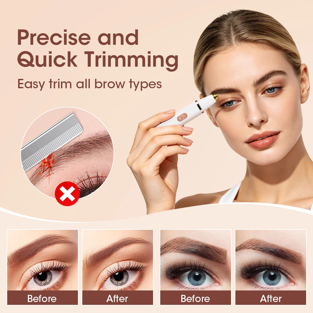2-in-1 Electric Eyebrow and Nose Hair Trimmer for Painless Grooming - 8