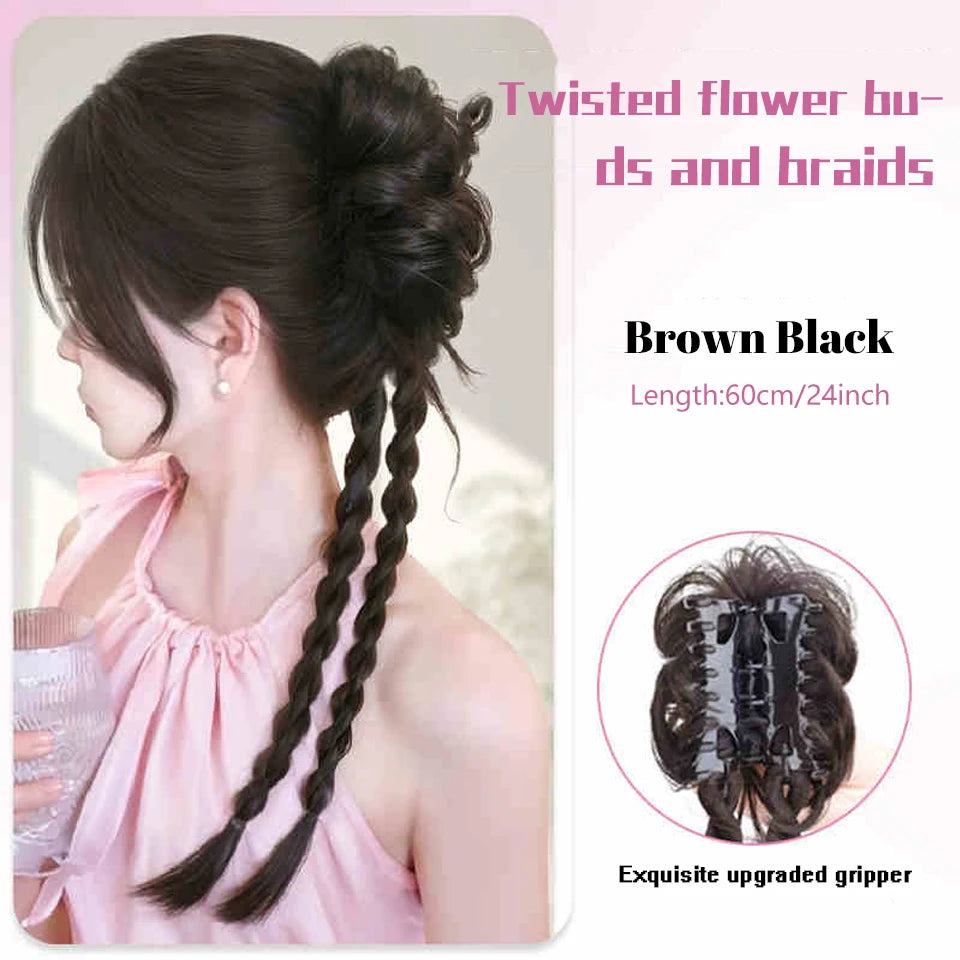 Long Claw Clip-On Braid Ponytail Hair Extension for Daily Styling
