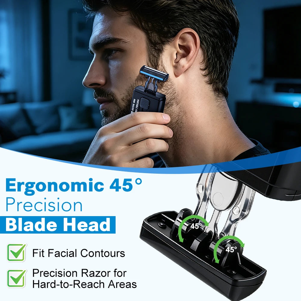 Retractable Portable Manual Shaver for Travel and Daily Grooming