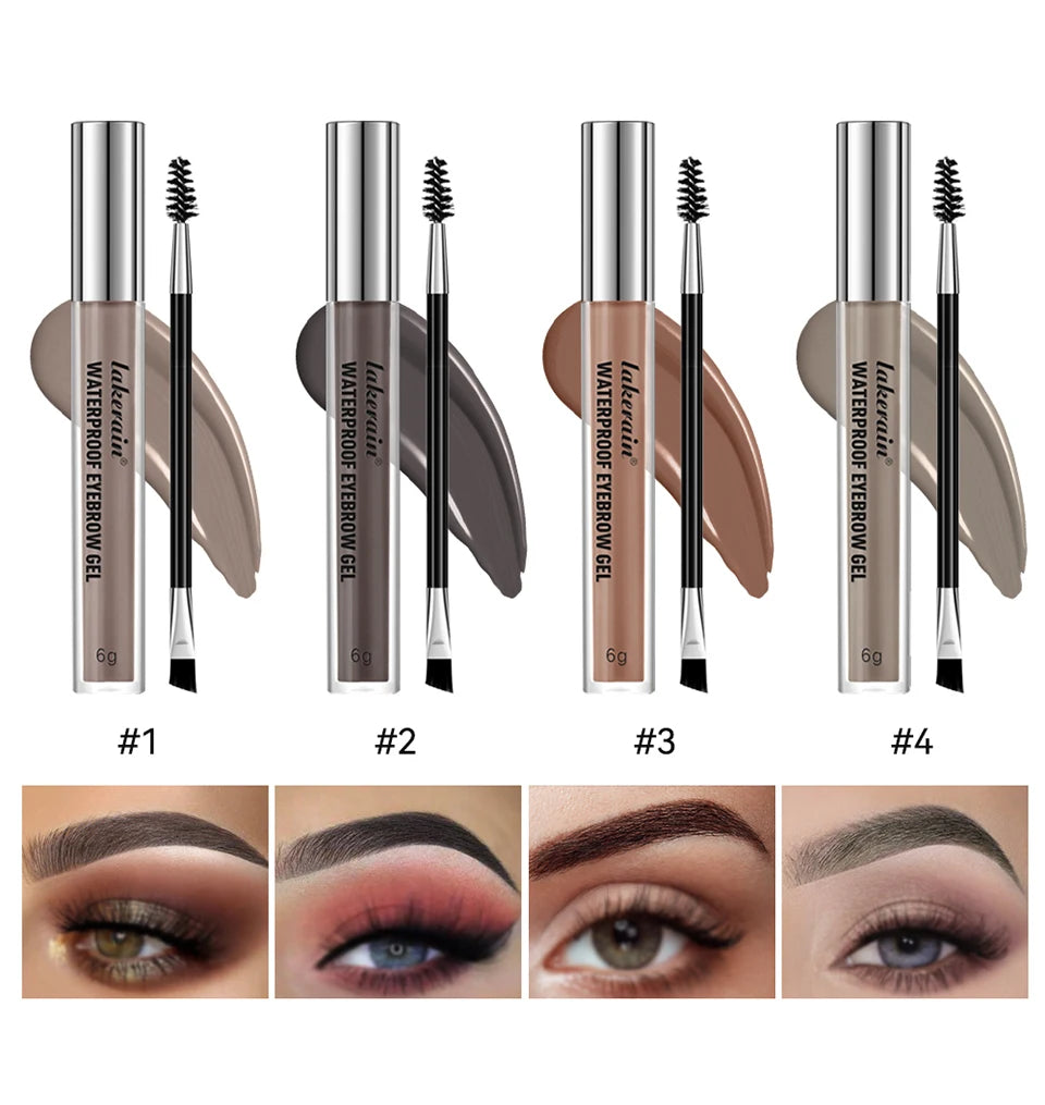 Waterproof Liquid Eyebrow Gel Set for Long-Lasting Natural Defined Brows - 10