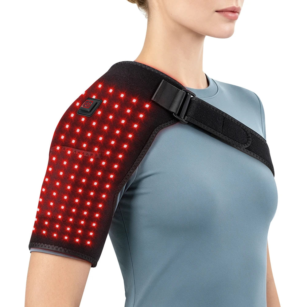 Red Light Therapy Heated Shoulder Brace for Pain Relief and Recovery