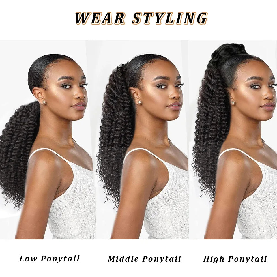 Afro Kinky Curly Drawstring Ponytail Extension - 21