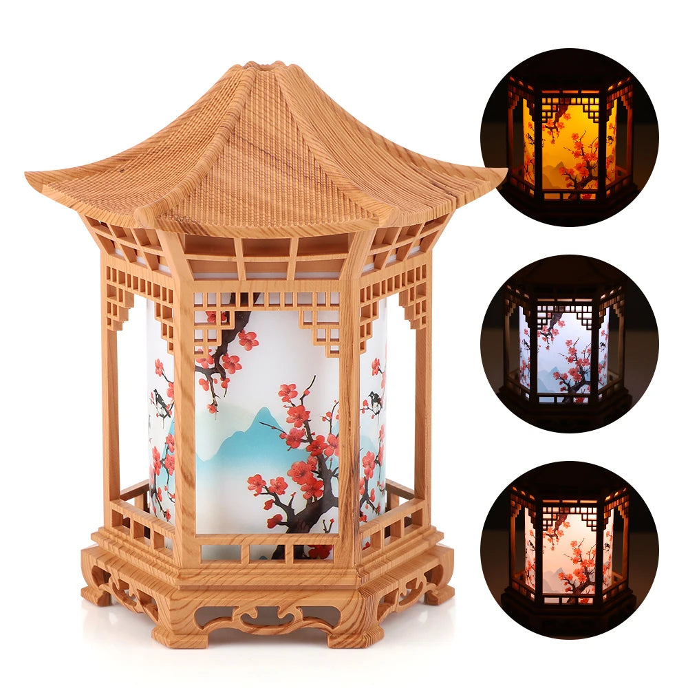 Oriental Pavilion Desktop Humidifier and Soothing Night Light Decor