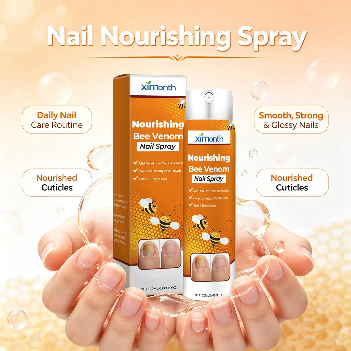 Bee Venom Nourishing Nail Spray for Repairing Brittle and Damaged Nails