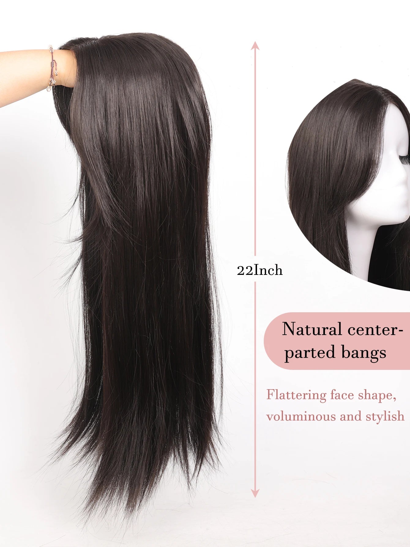 Clip-In Hair Topper with Bangs for Volume and Hair Coverage - 5