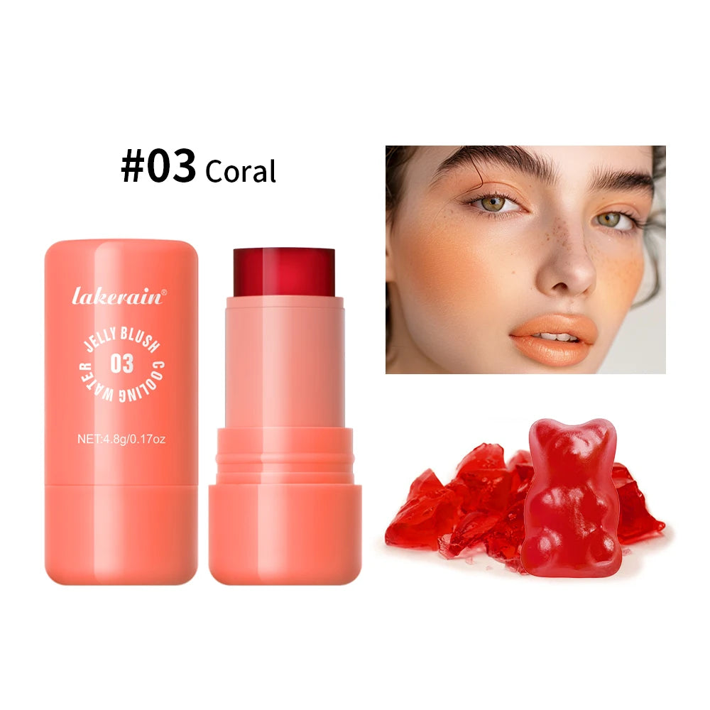 Cooling Water Jelly Blush Stick for Long Lasting Natural Lip and Cheek Tint - 21