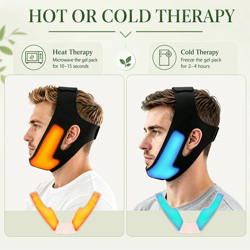 Hot and Cold Facial Compression Wrap for Chin and Jaw Support