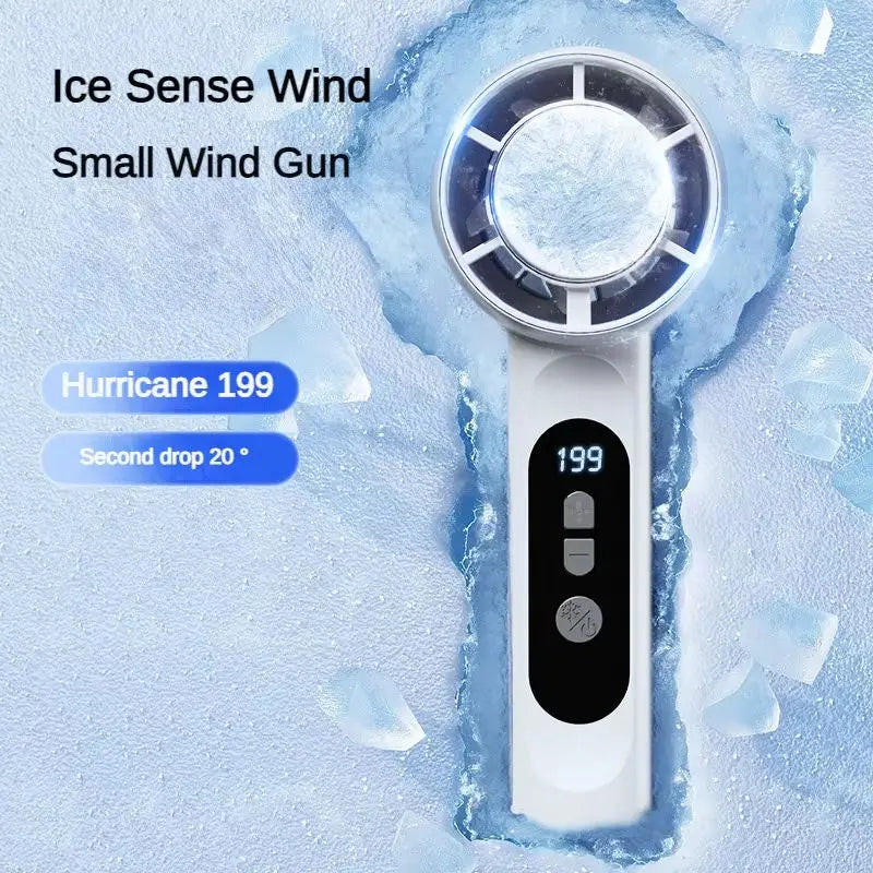 Portable Handheld Turbo Fan with Instant Ice Cooling and LED Display - 4