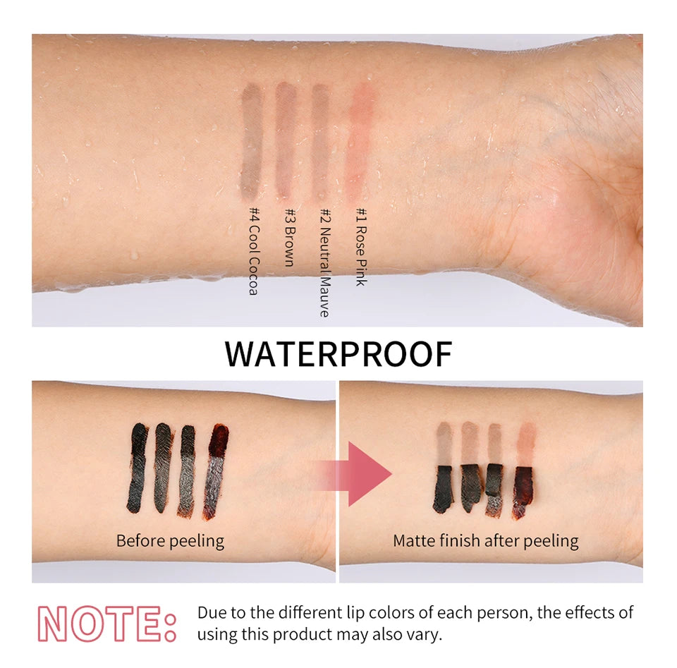 Peel-Off Tattoo Lip Liner for Long-Lasting Waterproof Smudge-Proof Color