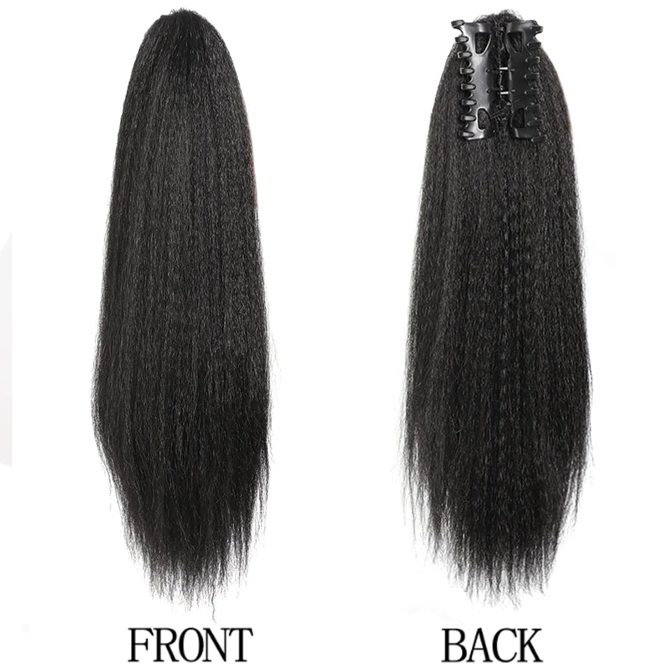 12-Inch Kinky Straight Ponytail Hair Extension for Women