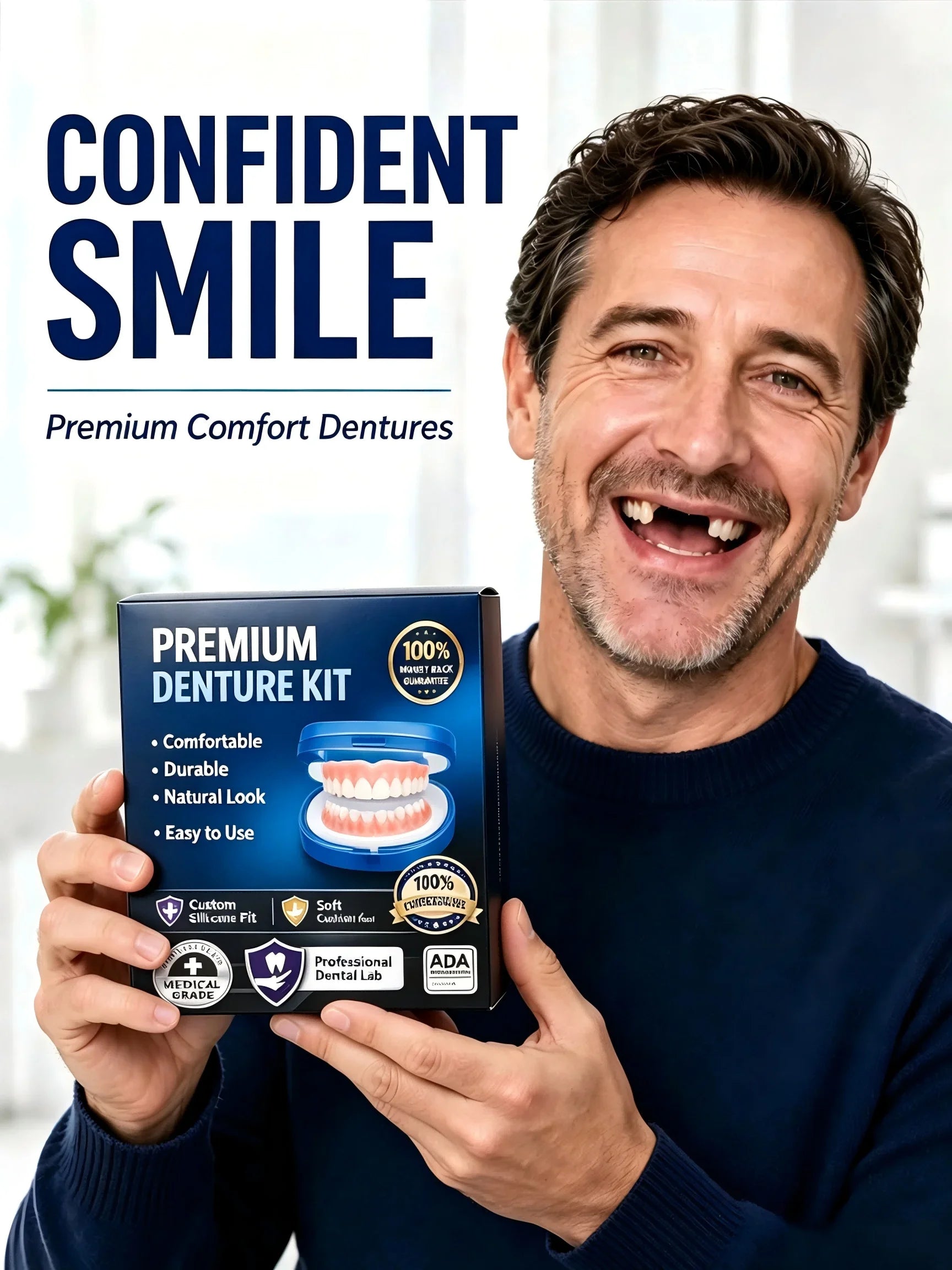 Temporary Silicone Cosmetic Teeth Kit for Natural Smile - 4