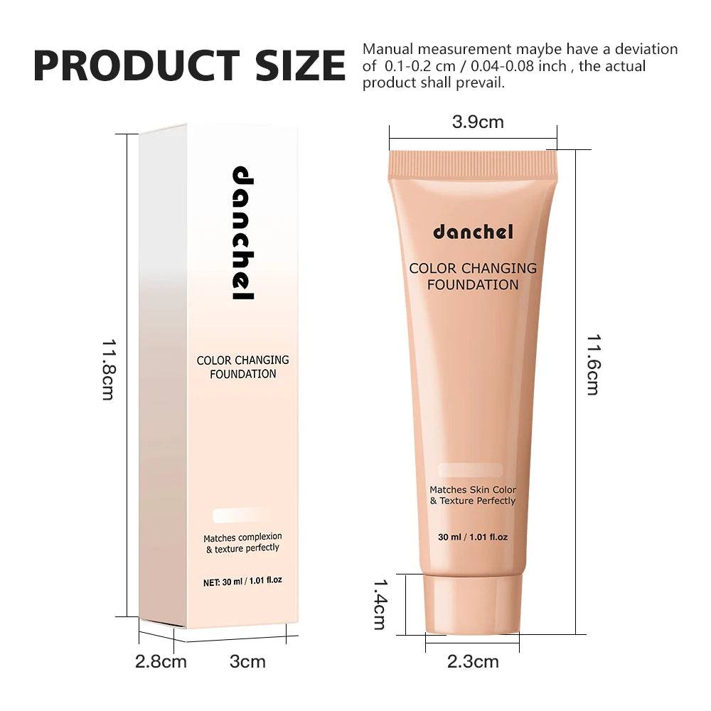 Color-Changing Liquid Foundation for Flawless Even Skin Tone Coverage