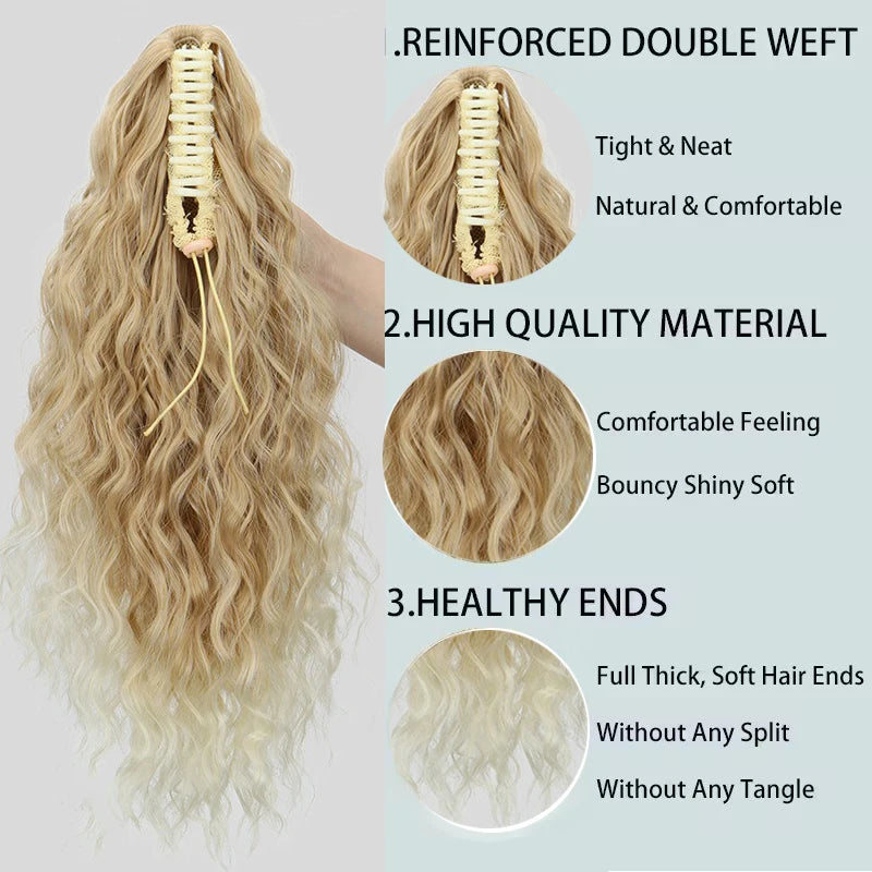 20-Inch Curly Claw Clip Ponytail Hair Extension - 2