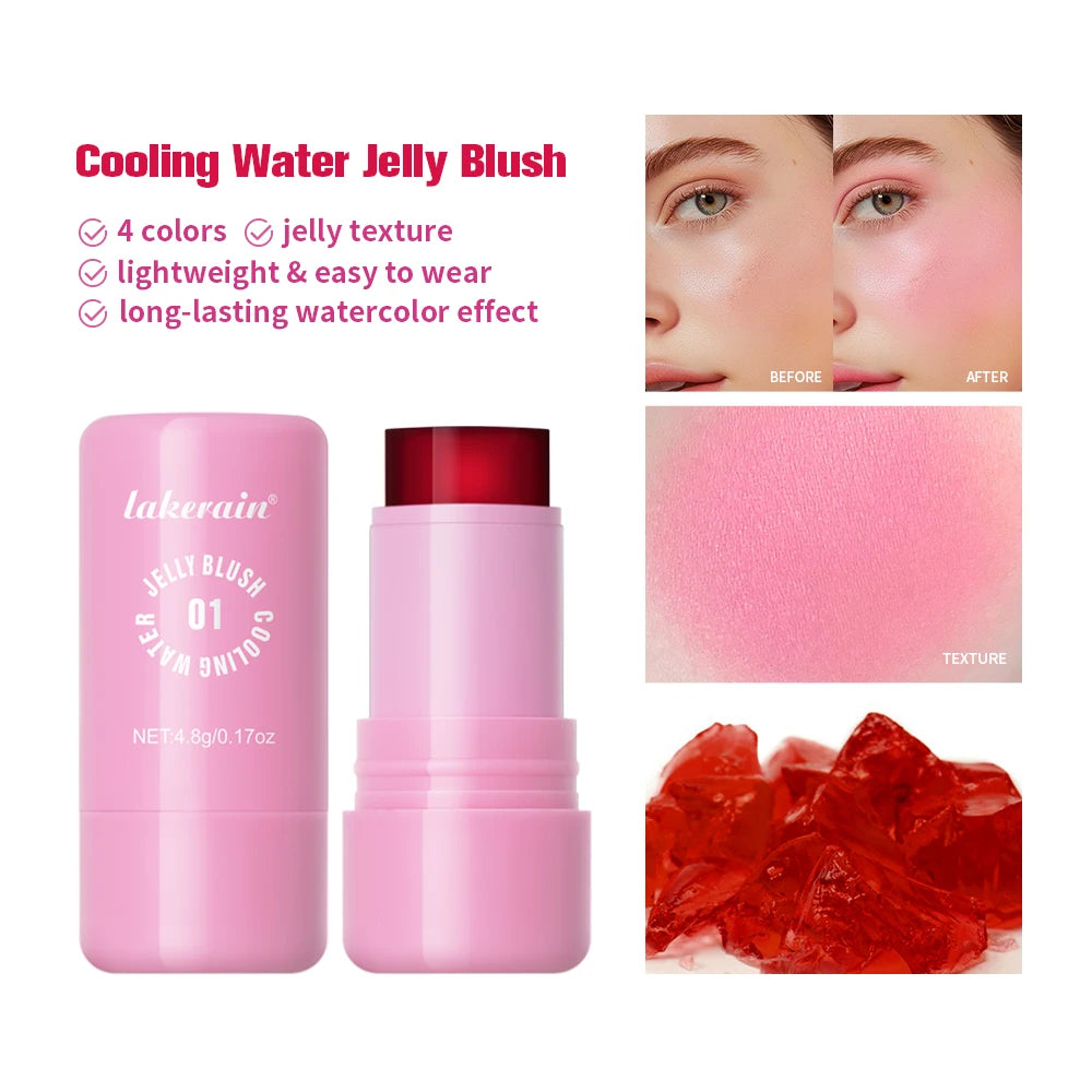 Cooling Water Jelly Blush Stick for Long Lasting Natural Lip and Cheek Tint - 1