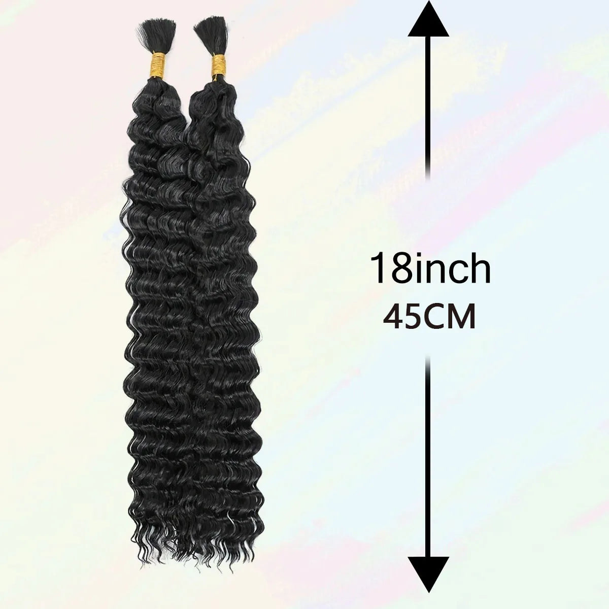 18-Inch Deep Wavy Synthetic Crochet Braiding Hair Extensions