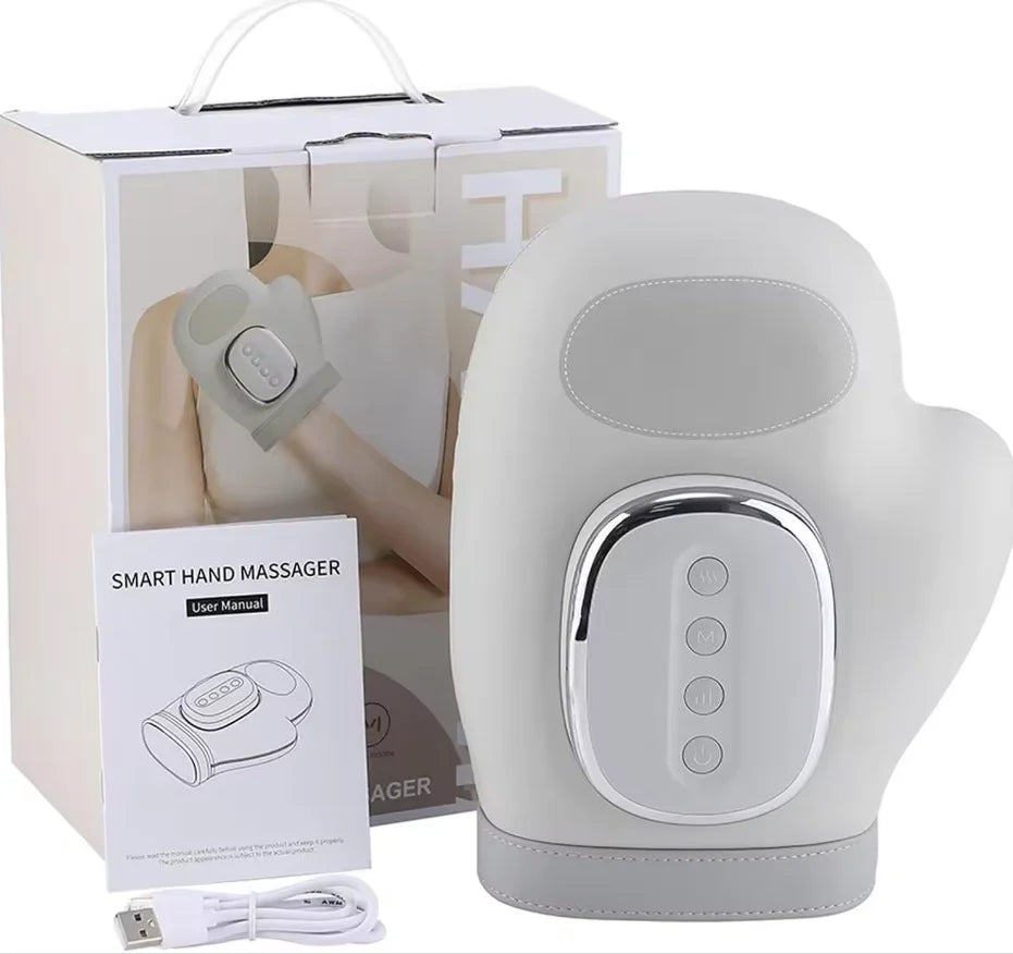 Rechargeable Heated Hand Massager with Air Compression for Pain Relief