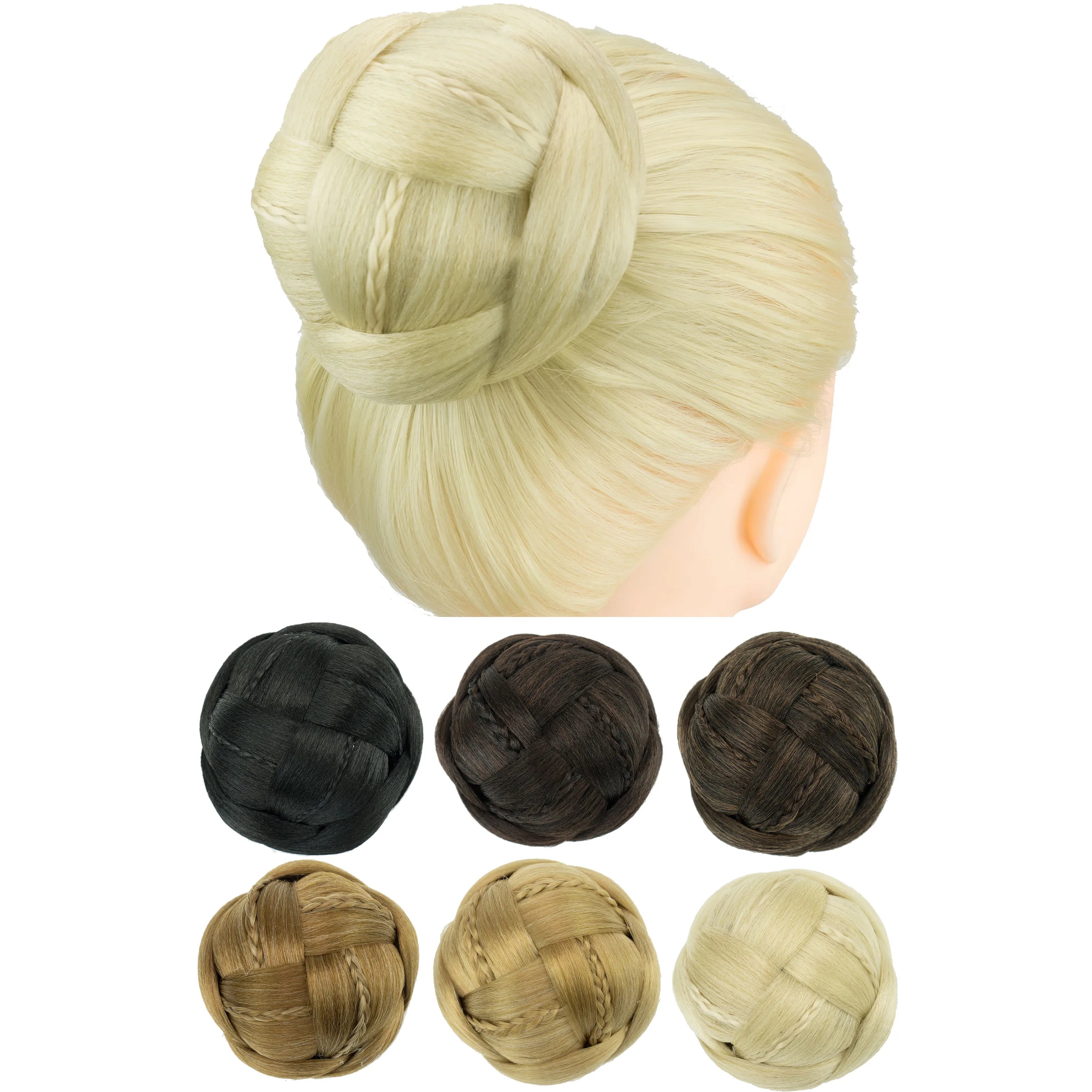 Braided Synthetic Hair Bun Updo Extension - 1