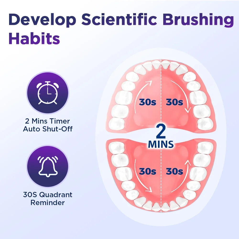Rechargeable Electric Toothbrush with 5 Modes and 4 Replacement Heads - 5