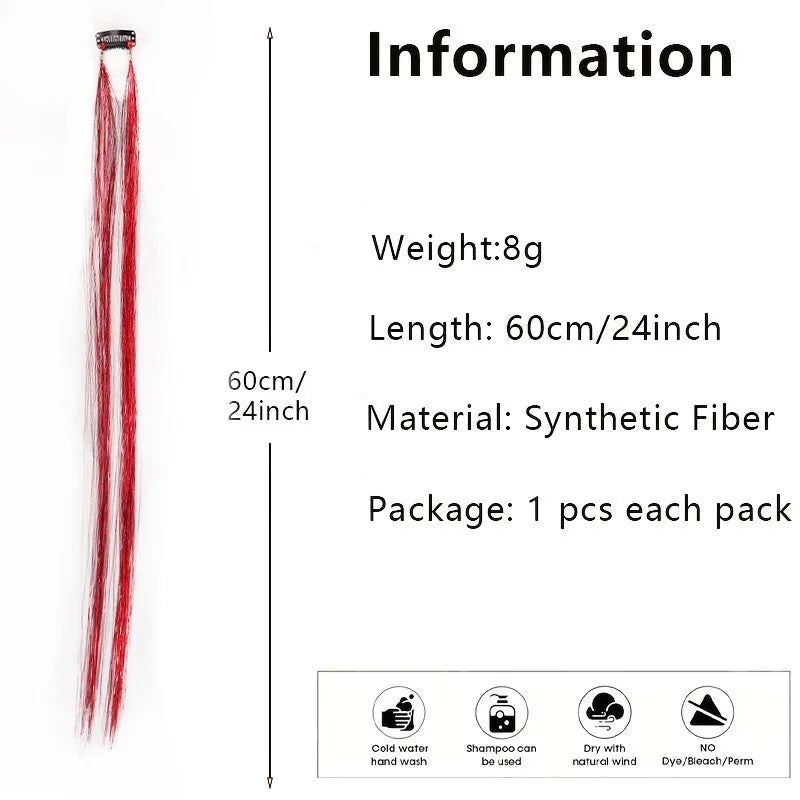 Clip-In Glitter Hair Extensions for Instant Highlights and Style - 3