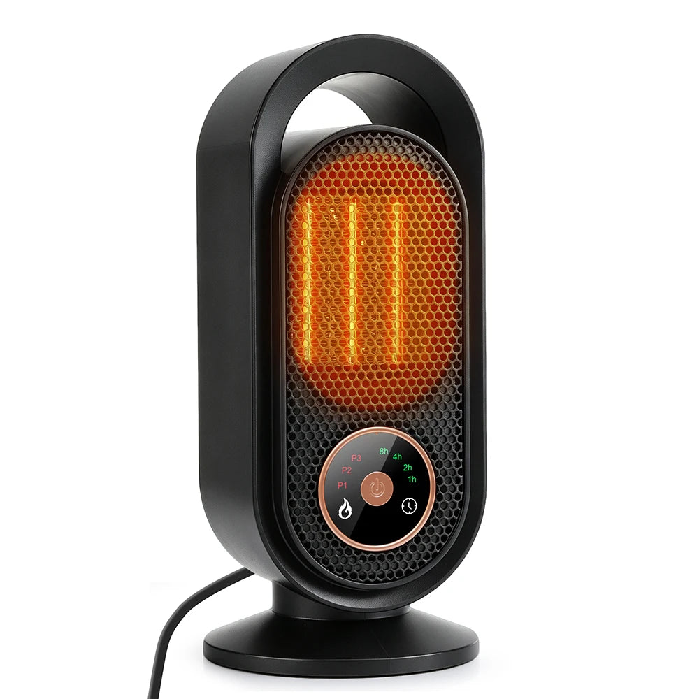 Portable Electric Ceramic Desktop Heater with Adjustable Timer and Heat - 18
