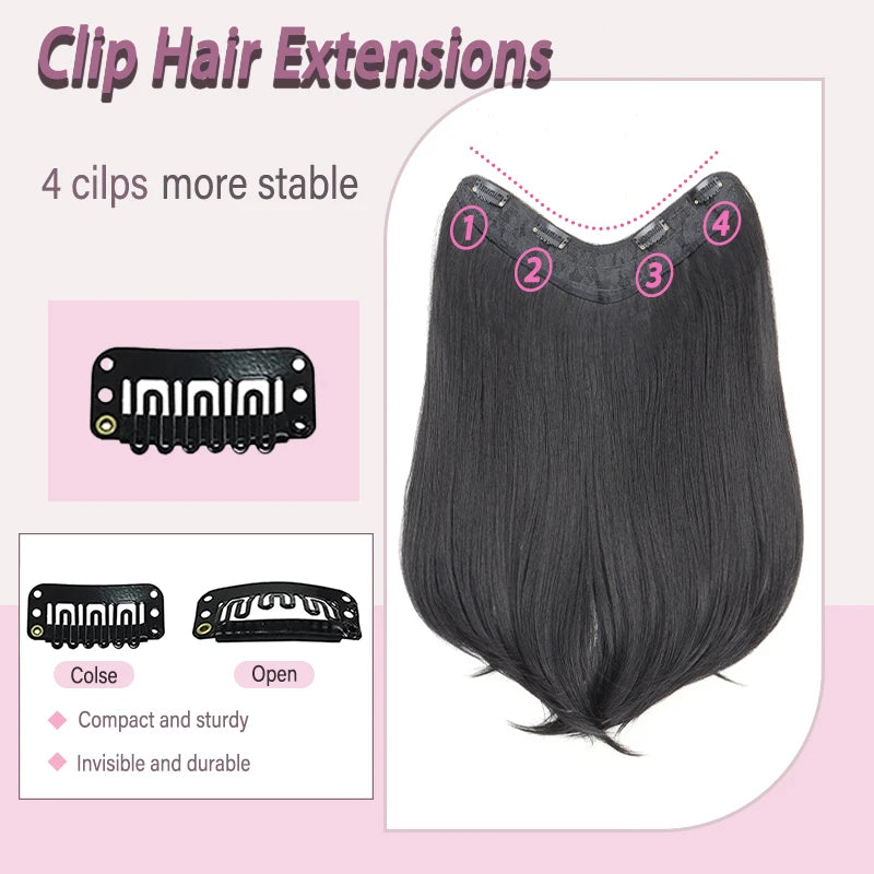 24-Inch V-Shaped Invisible Clip-In Hair Extensions