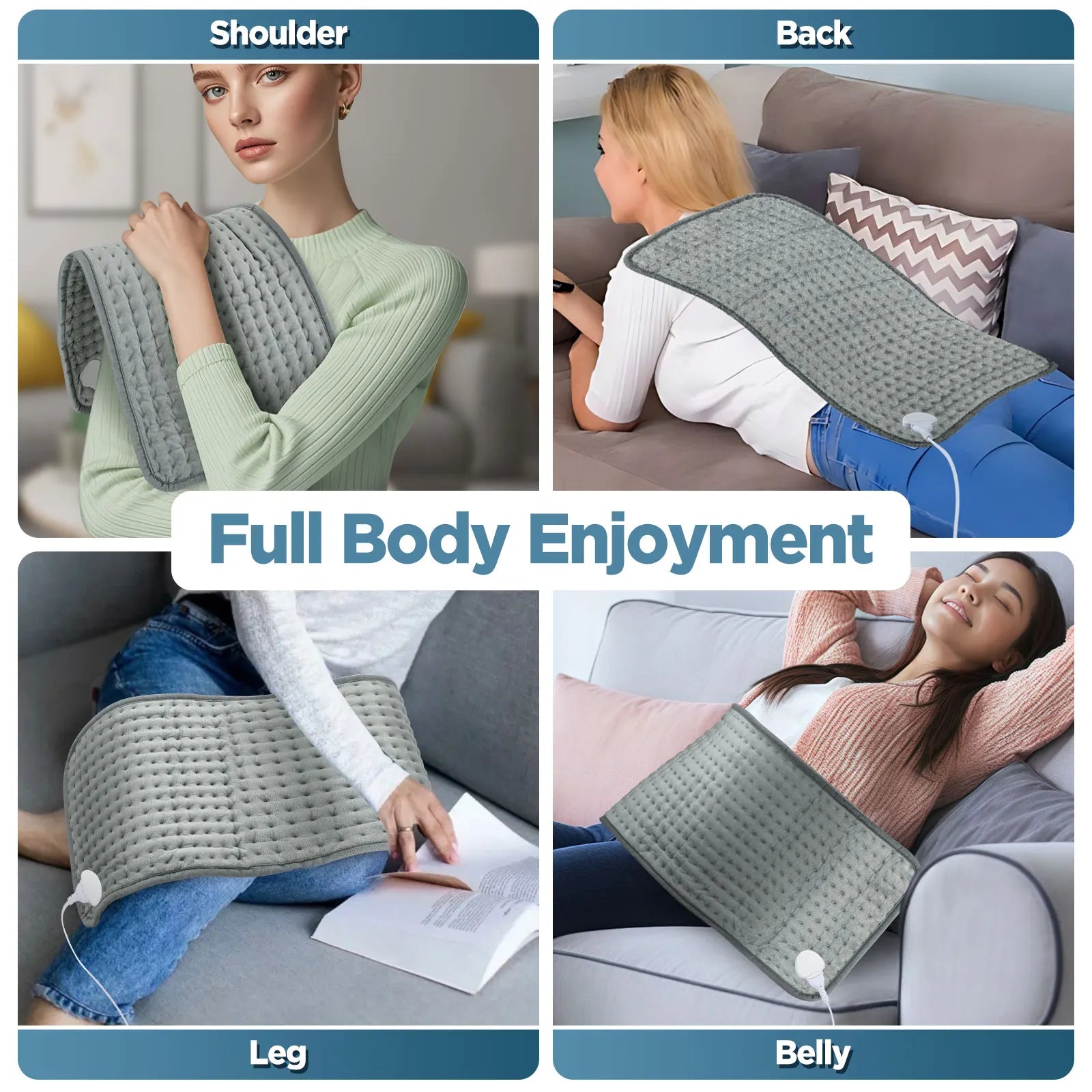 Electric Heating Pad for Back and Body Pain Relief with 10 Heat Settings - 12