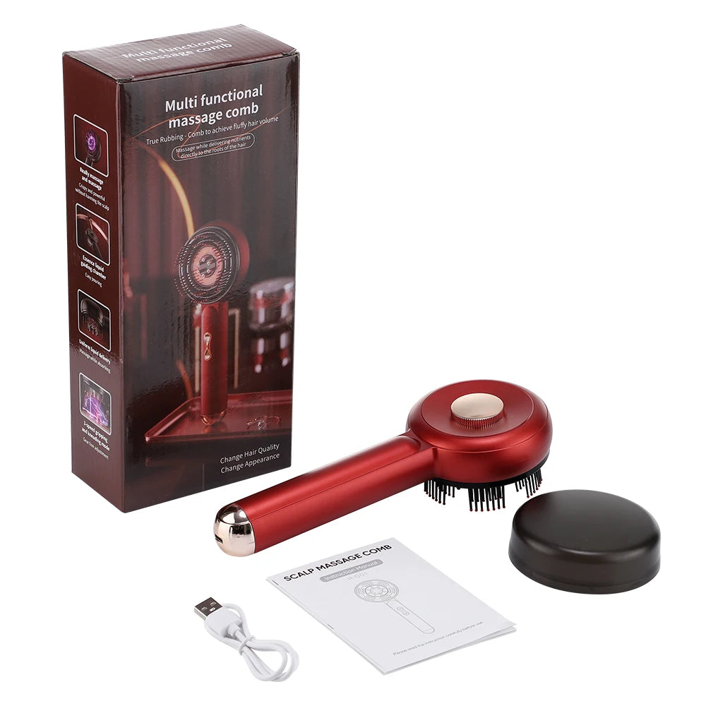 Electric Scalp Massage Comb with Liquid Applicator for Hair Growth