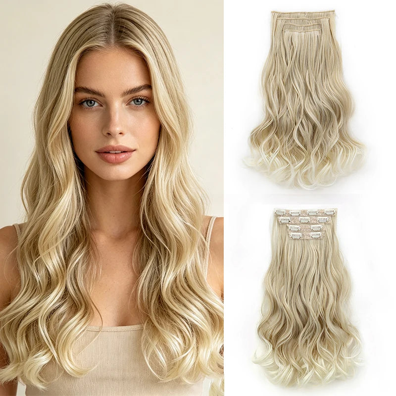16-Inch Wavy Clip-In Hair Extensions for Instant Volume - 13