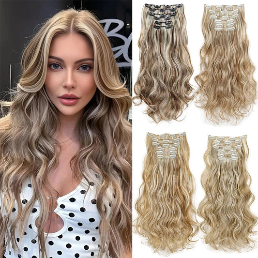 24-Inch Curly Clip-In Hair Extensions for Instant Volume