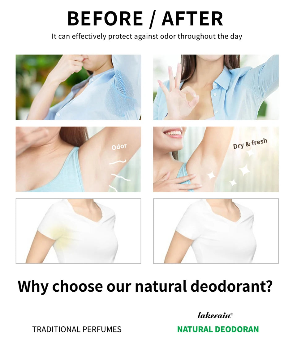 Natural Long-Lasting Solid Deodorant Stick for Fresh Underarm Care - 12