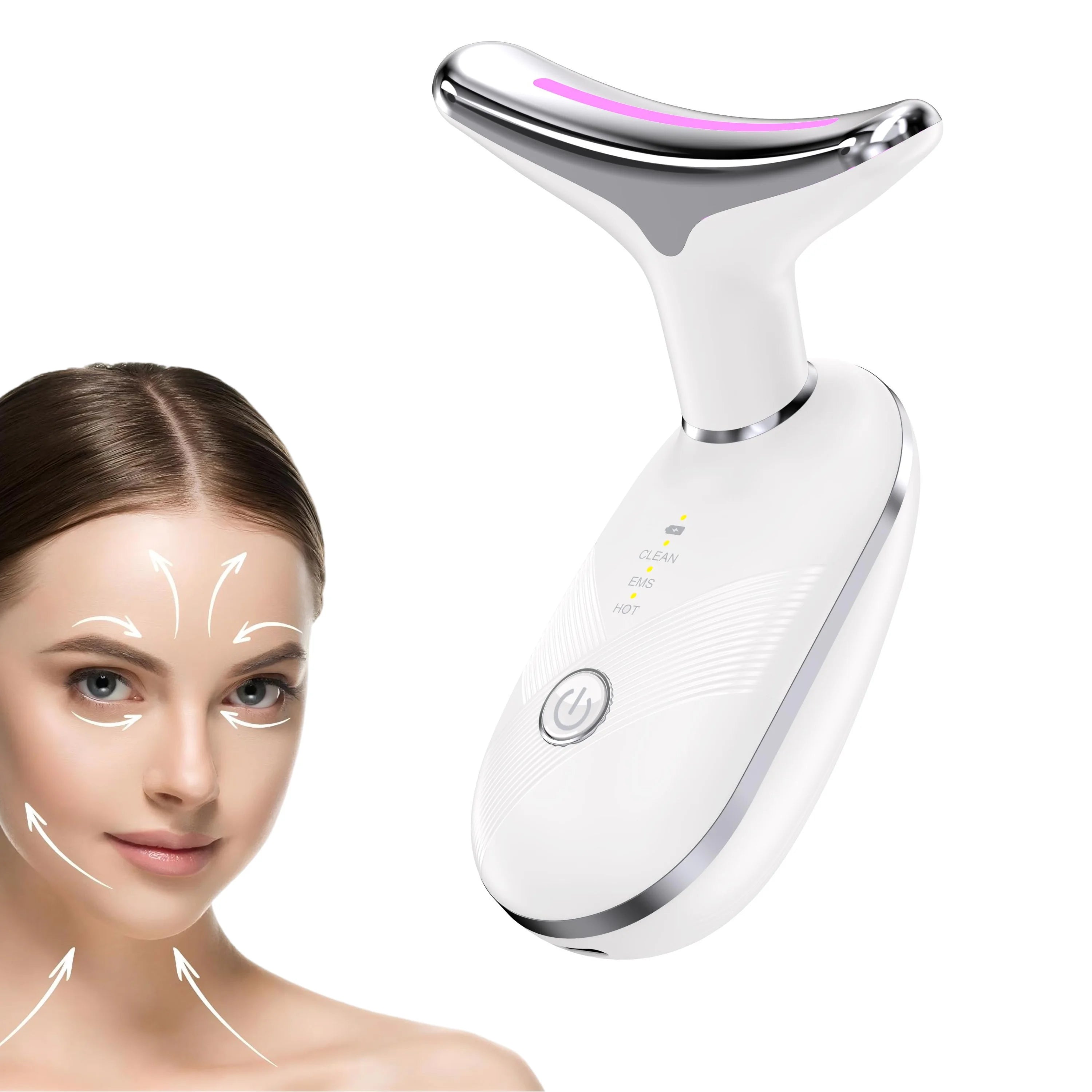 Red Light LED Facial and Neck Massager for Skin Tightening and Sculpting - 1
