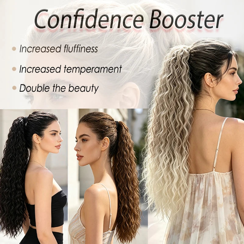 26-Inch Wavy Curly Ponytail Extension for Instant Volume - 11