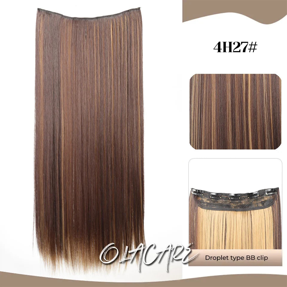 24-Inch Long Straight Clip-In Hair Extensions for Women