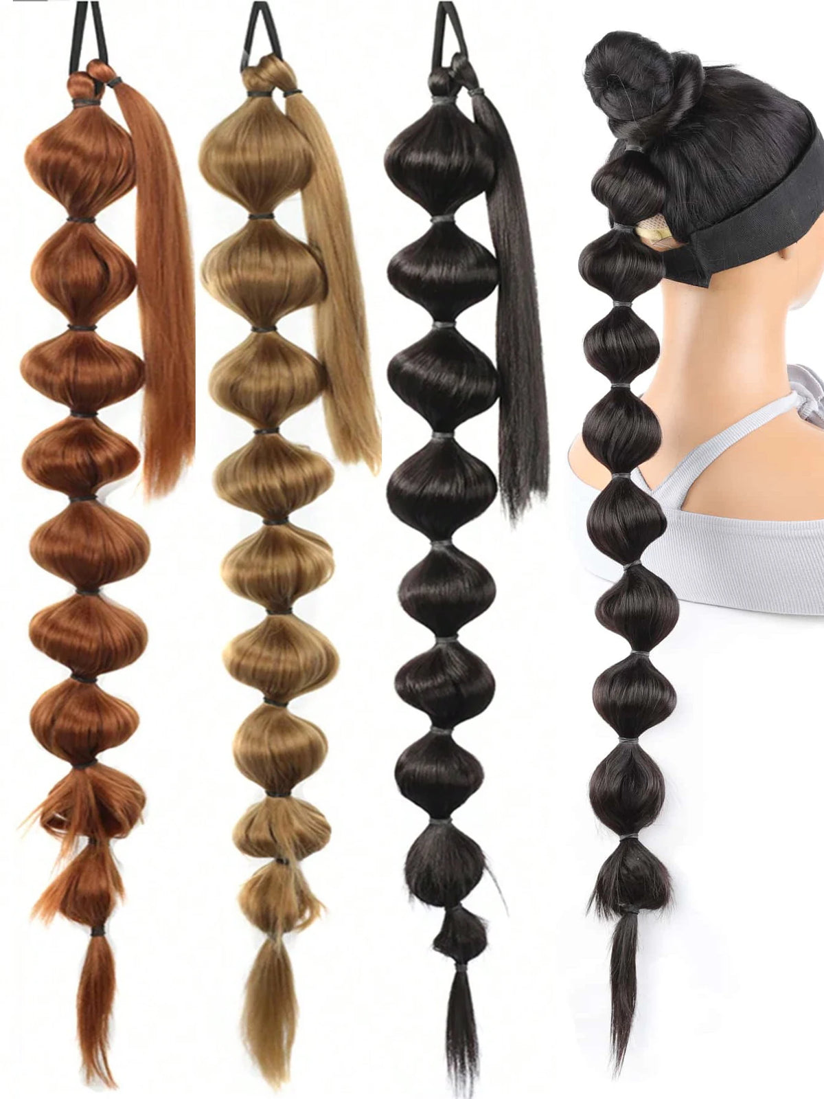 Synthetic Bubble Ponytail Hair Extension for Instant Volume