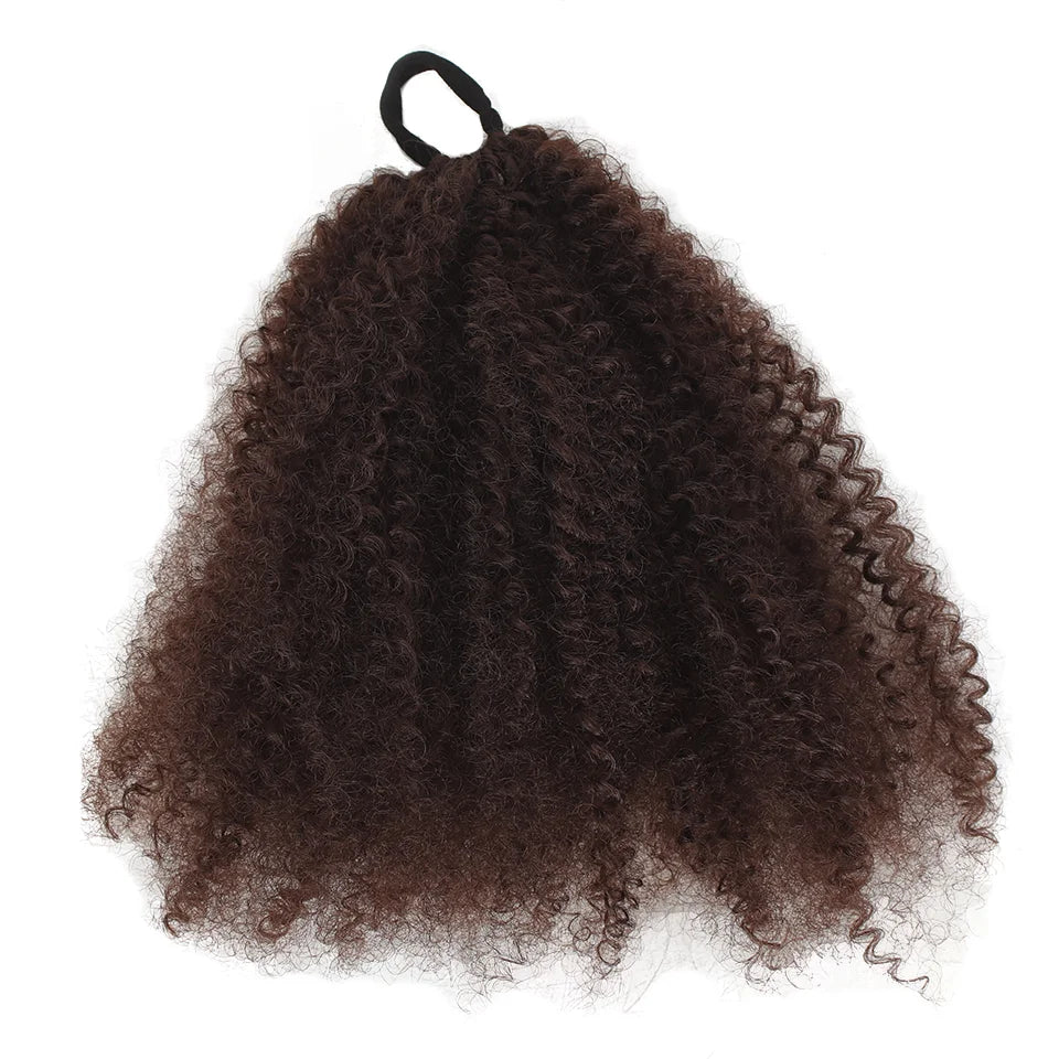 10-Inch Curly Afro Puff Ponytail for Women