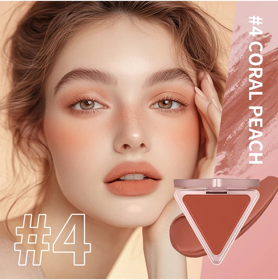 Matte Satin Cream Blush for Long-Lasting Natural Glow and Oil Control