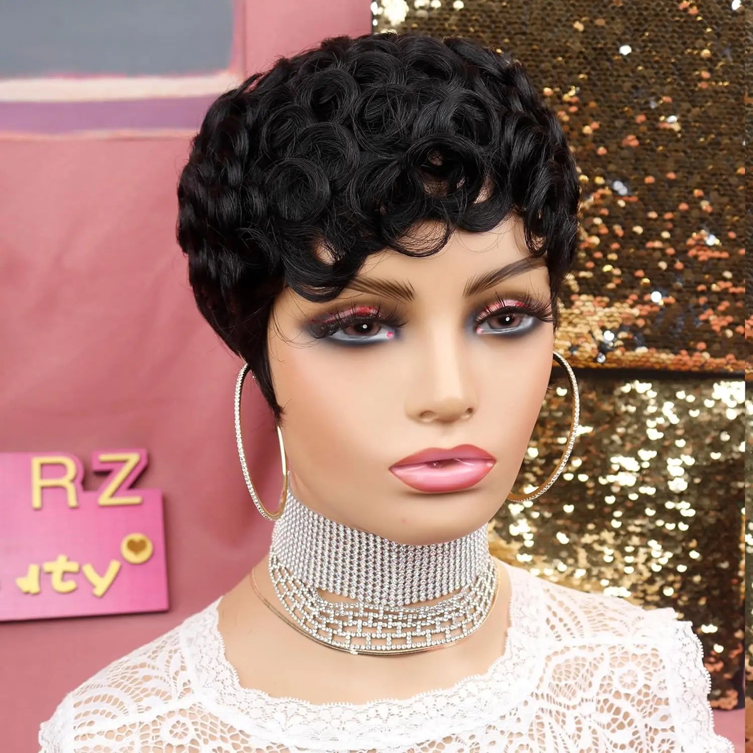 Short Curly Pixie Cut Wig for Daily Wear - 2