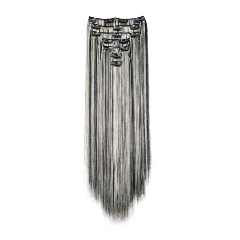 Straight Clip-in Hair Extensions for Instant Length and Volume - 25