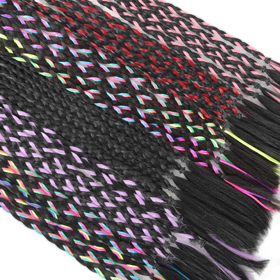 Colorful Synthetic Braided Ponytail Extension for Parties and Events