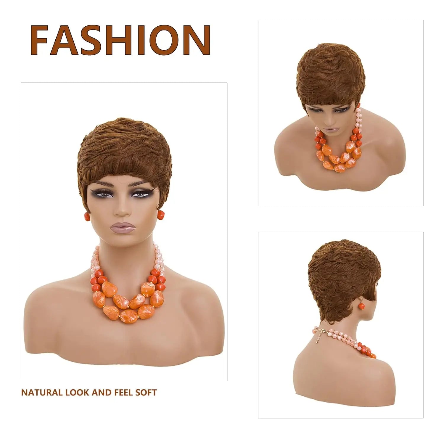 Short Wavy Pixie Cut Wig for Daily Wear - 19