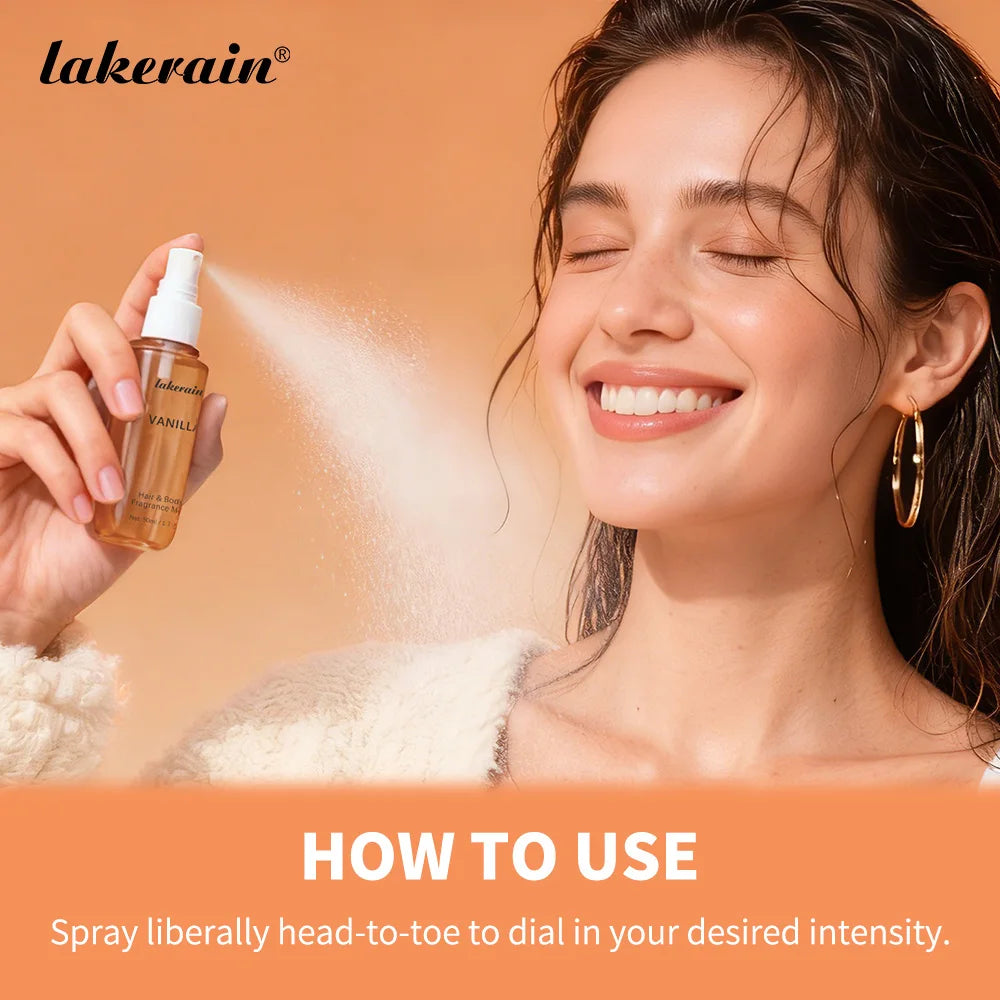 Long Lasting Vanilla and Rose Scented Hair and Body Fragrance Mist - 5