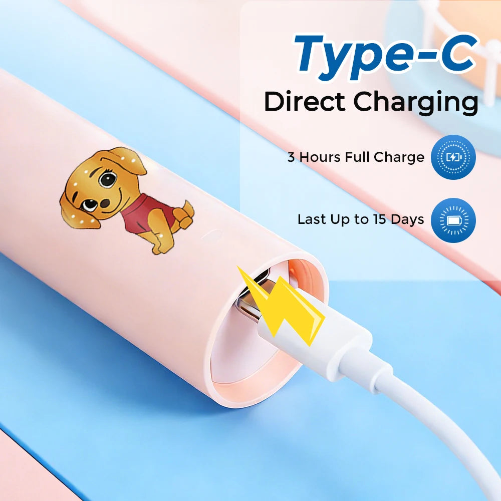 Rechargeable Electric Toothbrush for Kids with Soft Bristles and Timer - 13