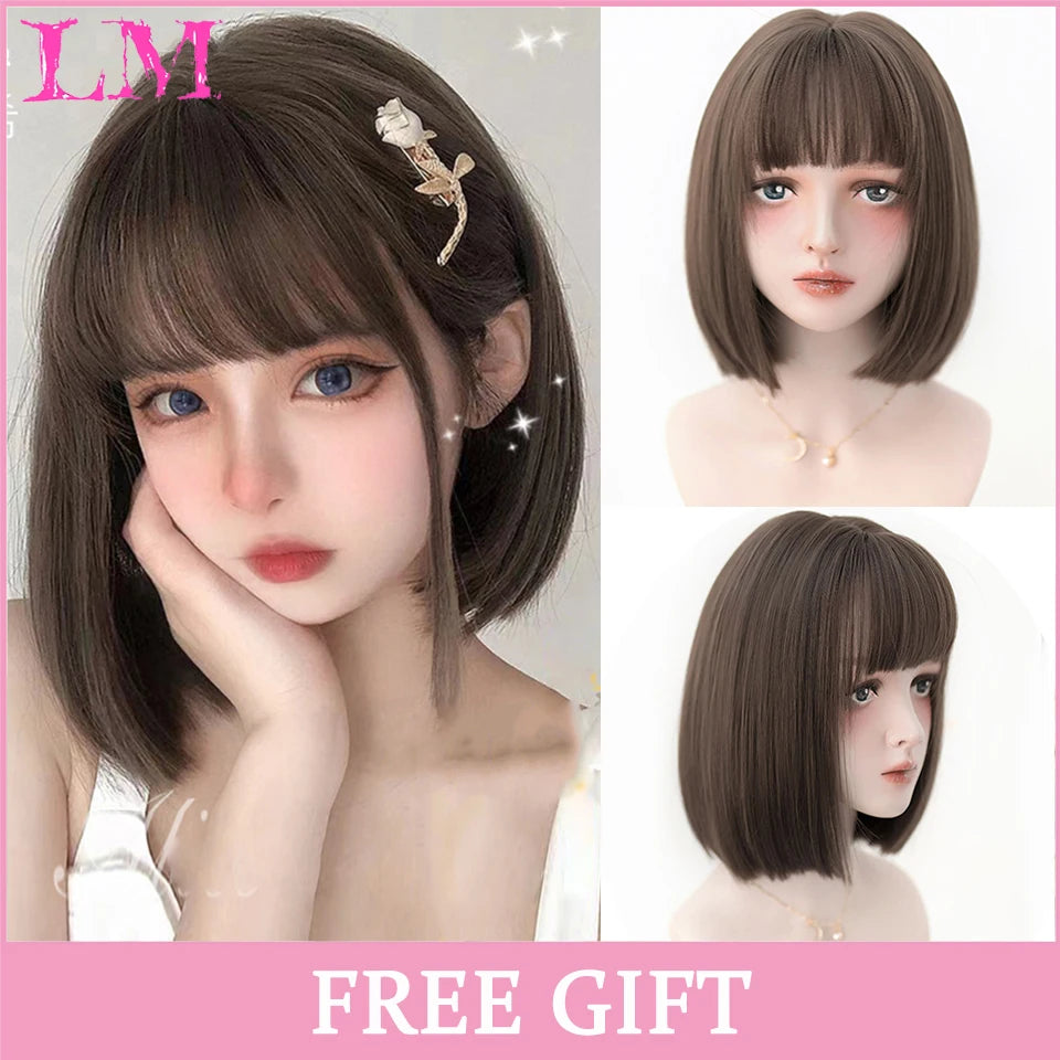24-Inch Long Pink Cosplay Wig for Costumes