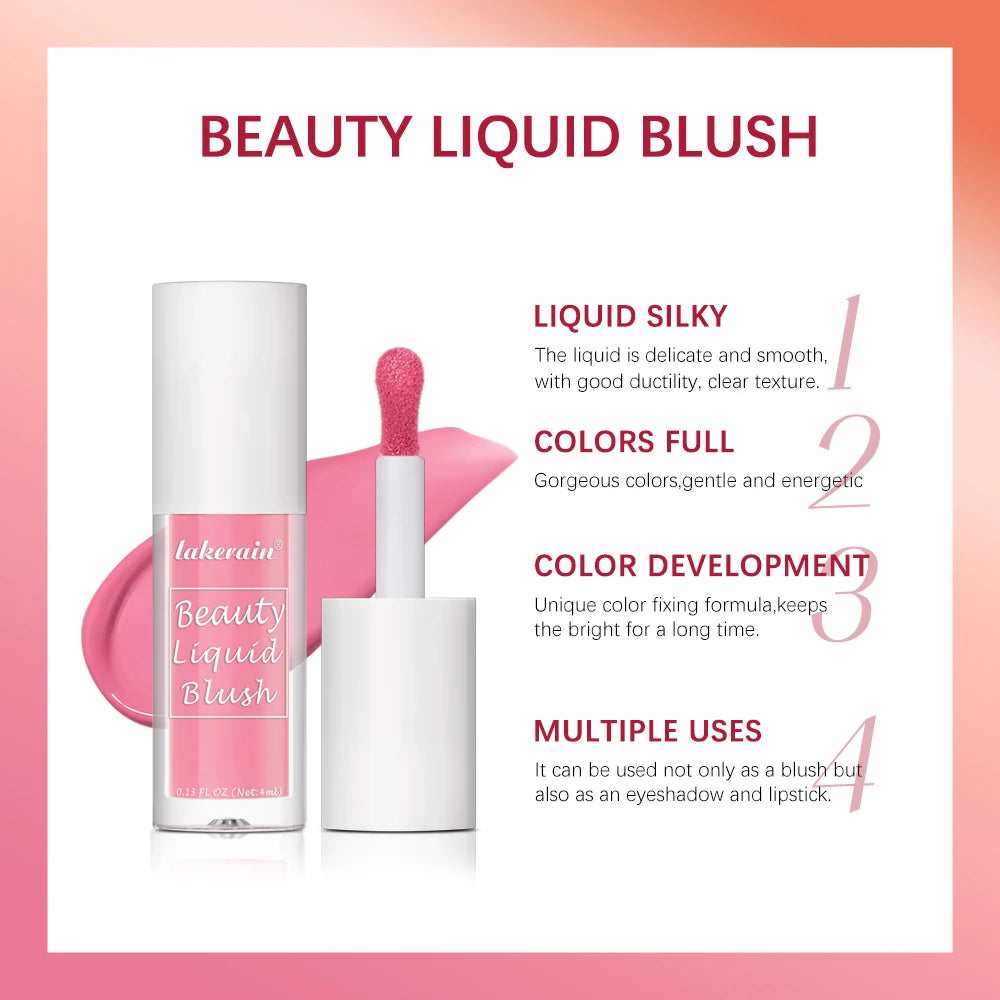 Waterproof Liquid Cheek Blush for Natural Long Lasting Dewy Makeup Glow