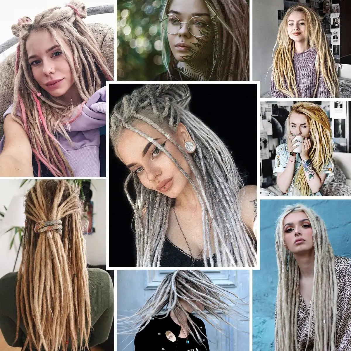 24-Inch Synthetic Dreadlock Extensions for Bohemian Styles - 6