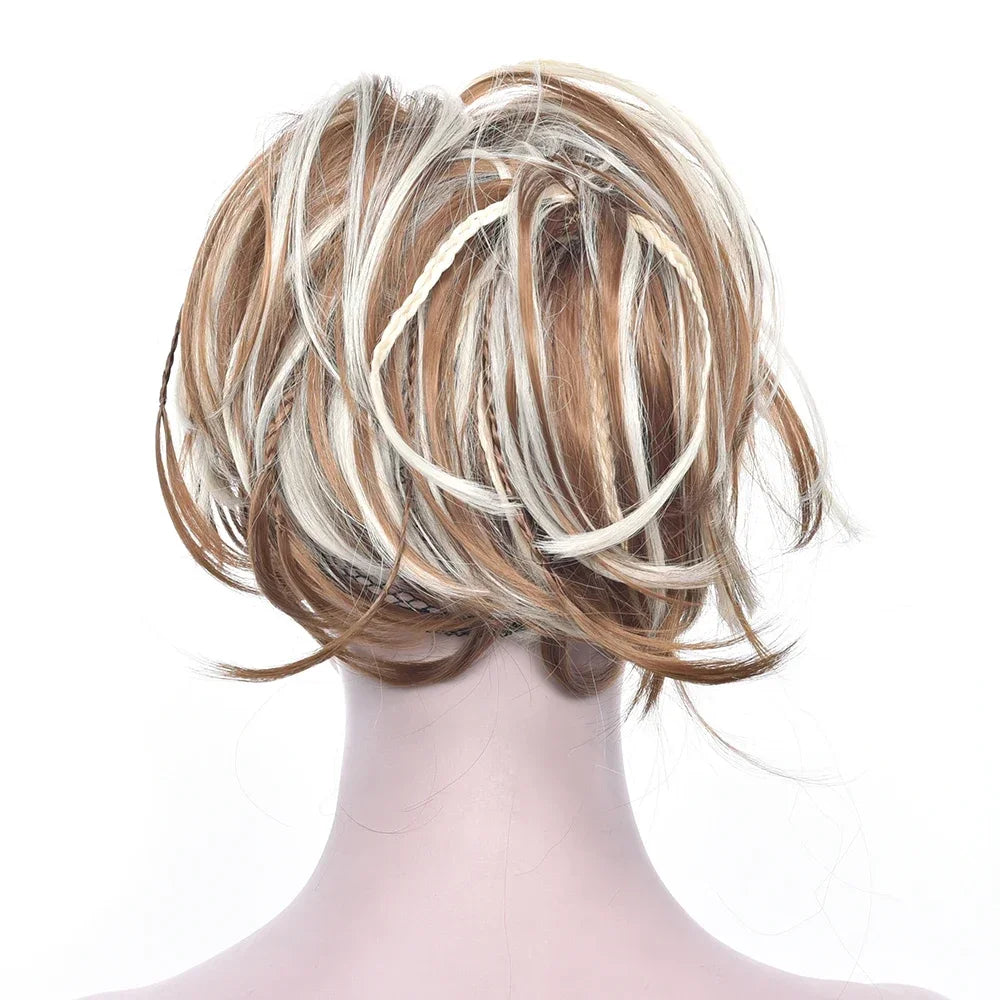 Messy Braided Bun Hair Scrunchie for Quick Elegant Hairstyles - 10
