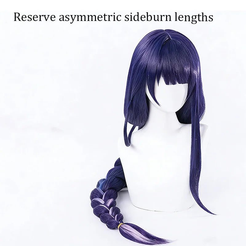 90cm Long Purple Gradient Cosplay Braided Anime Wig - 3