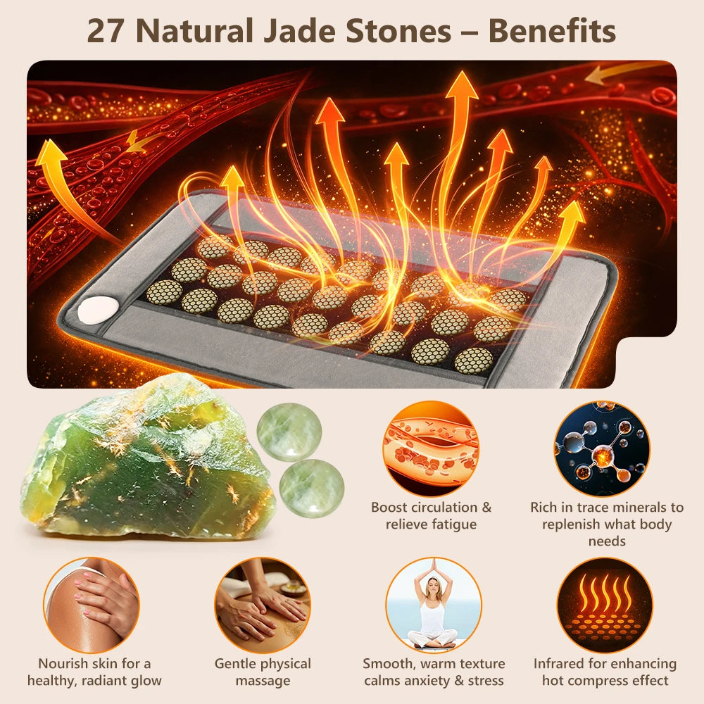 Electric Jade Stone Heating Pad for Pain Relief and Muscle Relaxation