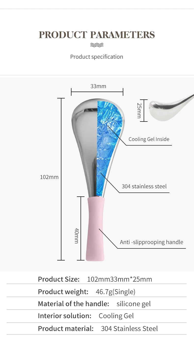Stainless Steel Cooling Cryo Sticks for Facial Puffiness and Rejuvenation - 12