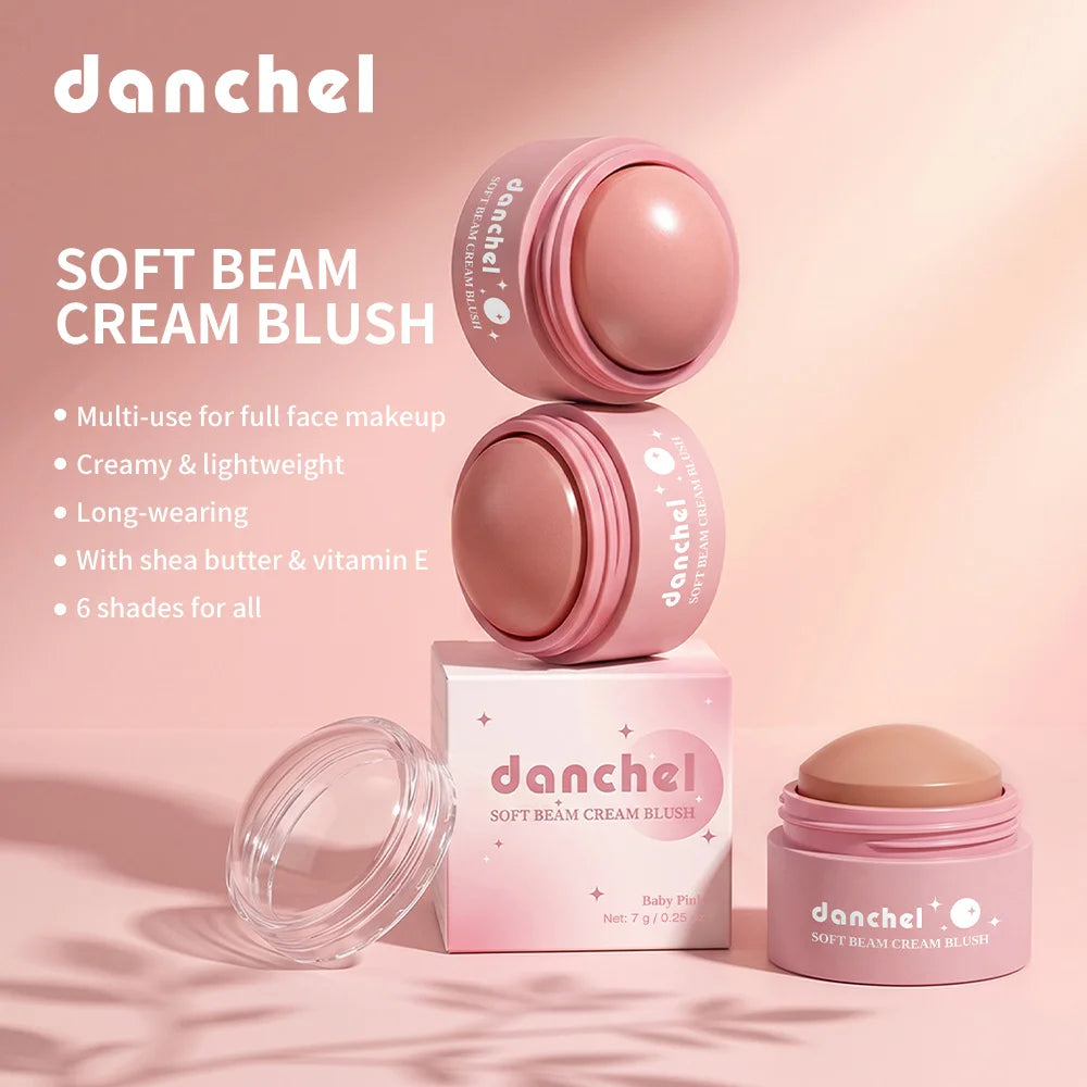 Long-Lasting Soft Cream Blush for Cheeks, Lips, and Eyes